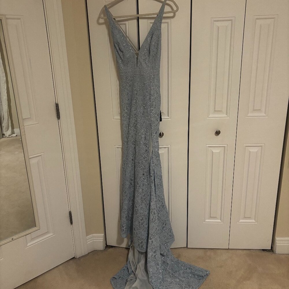 Lulus Blue Lace Prom Dress - NWT
